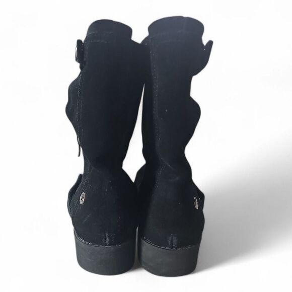 Ann Taylor LOFT 100% Leather Suede Ankle Luxe Boots Sz 8.5 Black Moto Utility - Picture 11 of 13